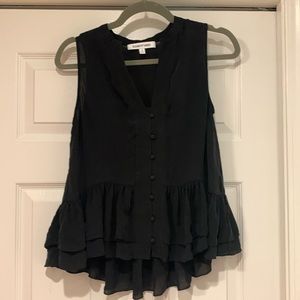 Elizabeth and James black Silk shirt size small